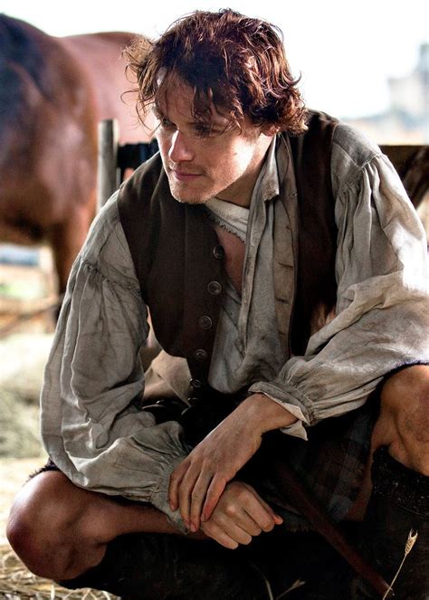True Scotsman Jamie Frasier Aka Scottish Actor Sam Heughan In A Kilt