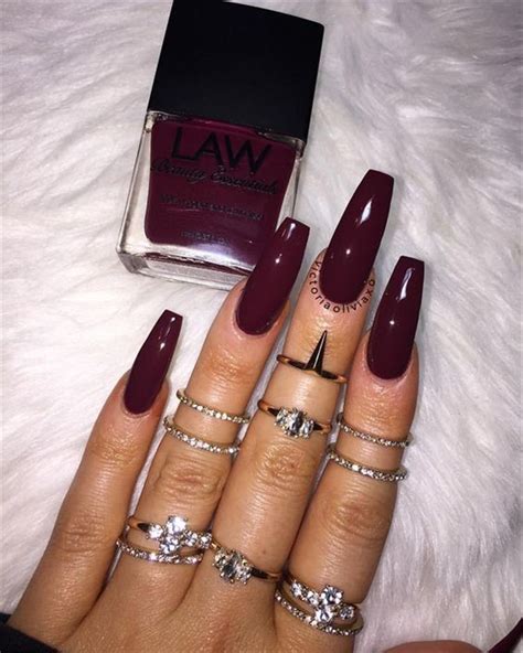 Gorgeous Burgundy Nail Color With Designs For The Coming Valentines