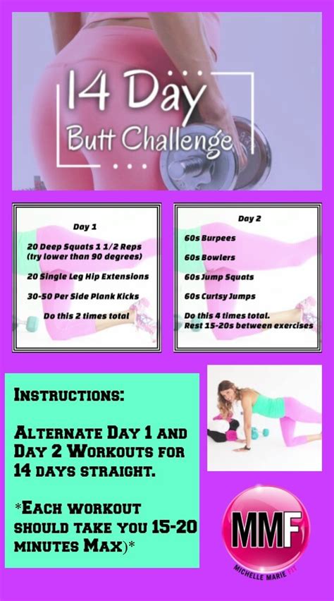 30 Day Butt Challenge Calendar