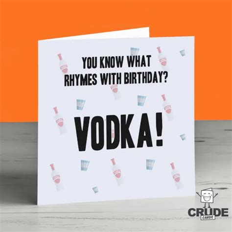 Vodka Birthday Card Funny Alcohol Drinker Drinking Friend 3
