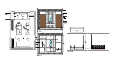 Salon Massage Area Sections And Plan Details Dwg File Cadbull