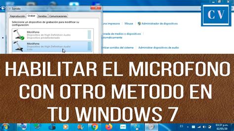 Habilitar El Micrófono Con Otro Método En Tu Windows 7 Youtube