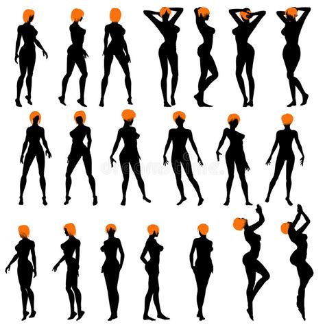Naked Girls Silhouette Set Stock Vector Illustration Of Figure 41160256