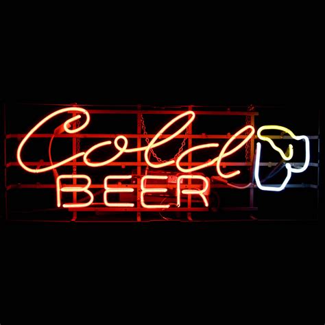 Cold Beer W Mug Neon Sign Air Designs