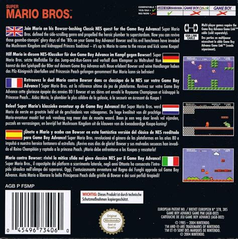 Super Mario Bros Cover Or Packaging Material Mobygames