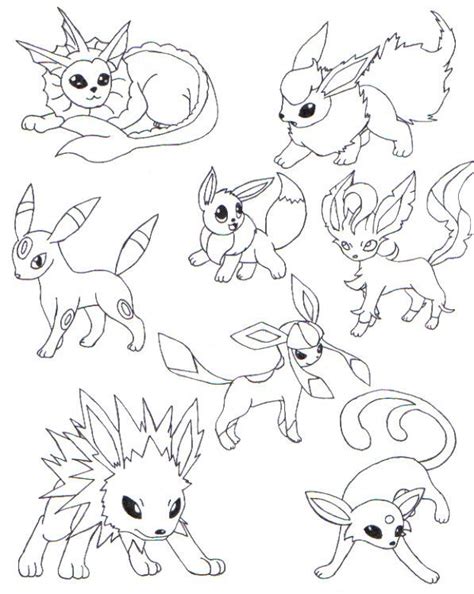 Pokemon Coloring Pages Eevee Evolutions At Getdrawings Free Download