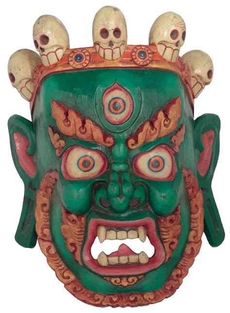 Tibetan Buddhist Deity Mahakala Wall Hanging Mask From Nepal Exotic