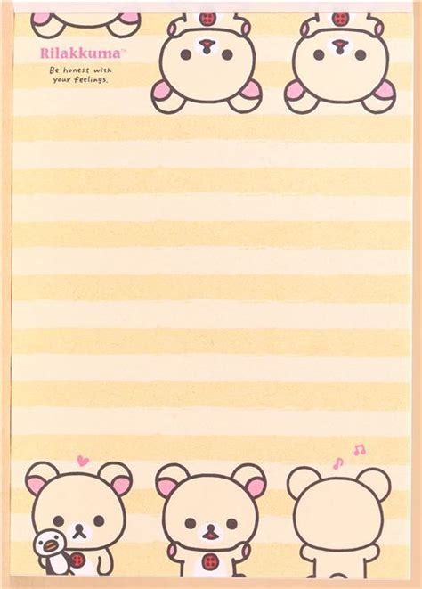 Rilakkuma Pink Note Pad With Stickers White Bear 4 Cute Envelopes