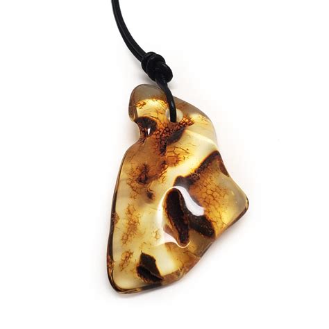 Amber Drilled Freeform Pendant The Fossil Cartel