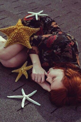 Indiemoon Photography Bizarre Art Starfish Roof Girl Redhead