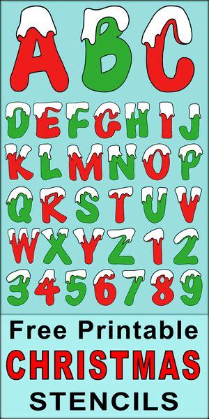 A Christmas Font And Numbers Poster With The Letters In Red Green And
