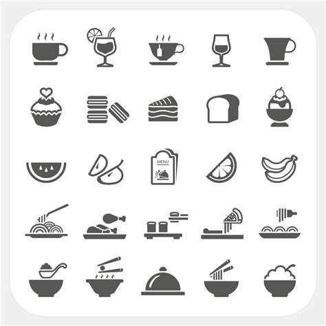 Conjunto De Iconos De Alimentos Y Bebidas 13129440 Vector En Vecteezy