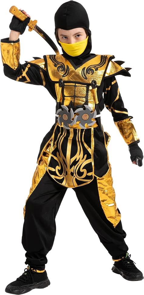 Spooktacular Creations Gold Ninja Costume For Boys Child