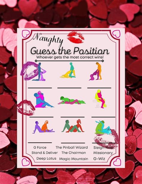 Sex Position Printable Game Bachelorette Party Sex Positive Etsy