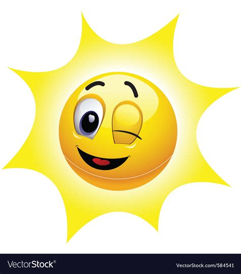 Smiley Sun Character Royalty Free Vector Image