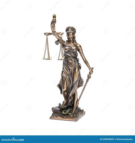 The Statue Of Justice Lady Justice Or Iustitia Isolated On White