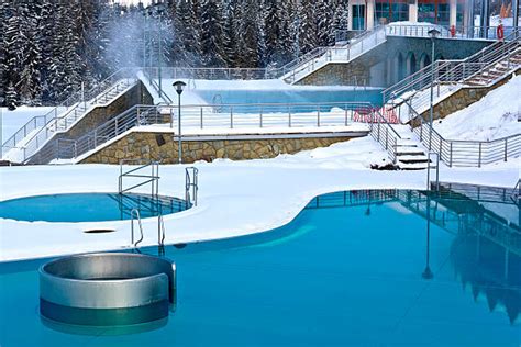 Swimming Pool Snow Winter Mountain Stock Photos Pictures And Royalty