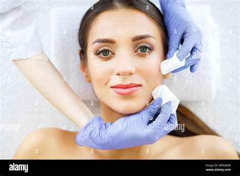 Skin Care Skin Procedures Beautiful Young Woman In Spa Salon Lying On Massage Tables And Relax