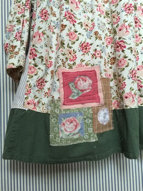 Upcycled Plus Size Tunic 1x 2x Shabby Chic Pink Roses Floral Etsy
