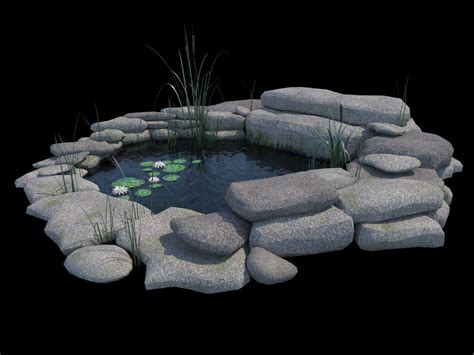 Artificial Pond 3d Model For Vray