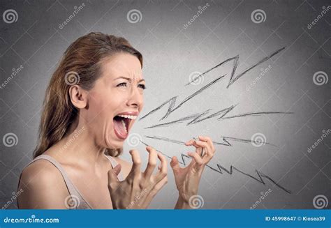 Angry Woman Screaming Stock Image Image Of Behavior 45998647