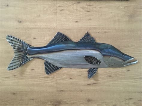 Snook 30in Metal Fish Wall Sculpture Tropical Beach Coastal Etsy