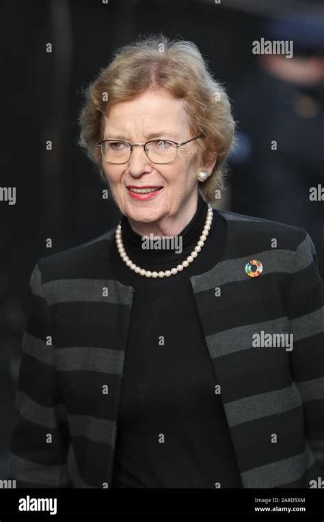 Former President Of Ireland Mary Robinson Arrives For The Funeral Of
