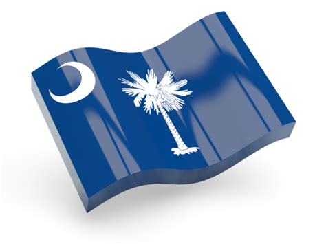 Glossy Wave Icon Illustration Of Flag Of South Carolina