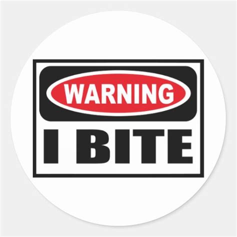 Warning I Bite Sticker Zazzle