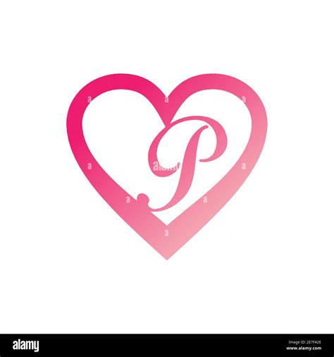 P Letter In Pink Love Sign Logo Design Stock Vector Image And Art Alamy