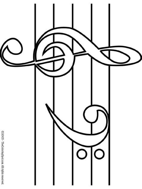 Treble And Bass Clef Coloring Page Audio Stories For Kids Free