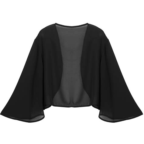 Womens Sheer Elegant Bolero Shrug 34 Sleeve Open Front Cardigan Shawl