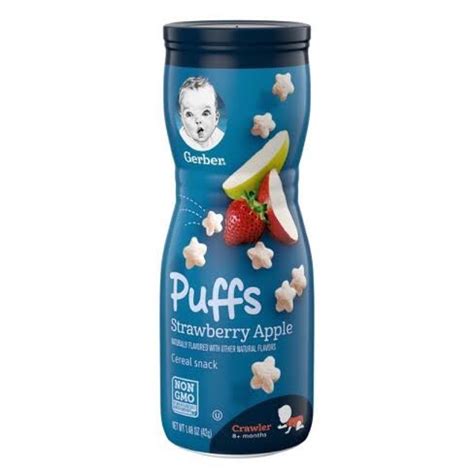 Gerber Puffs Cereal Snack 8 Months Strawberry Apple 42g Shopee