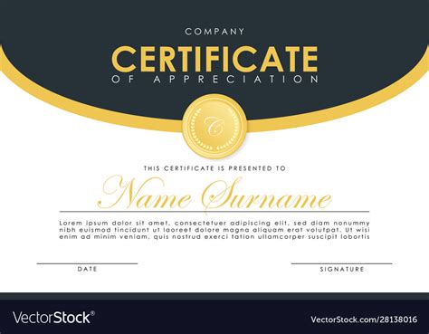 Certificate Template In Elegant Dark Blue Colors Vector Image