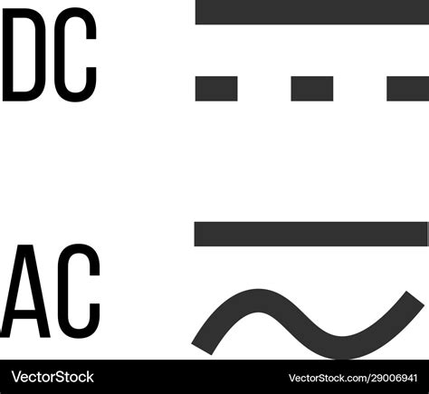 Direct And Alternating Current Dc And Ac Symbol Vector Image