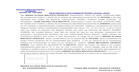 Formato Modelo Ejemplo Notaria Poder Firma A Ruego Pdf Document