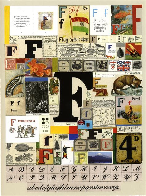 Throughout his long and prestigious career blake has created several series of works based around. The Letter F | Alphabet art, Peter blake, Typography ...