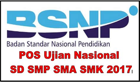 Download POS Ujian Nasional SD SMP SMA SMK 2017  File Sekolah Kita