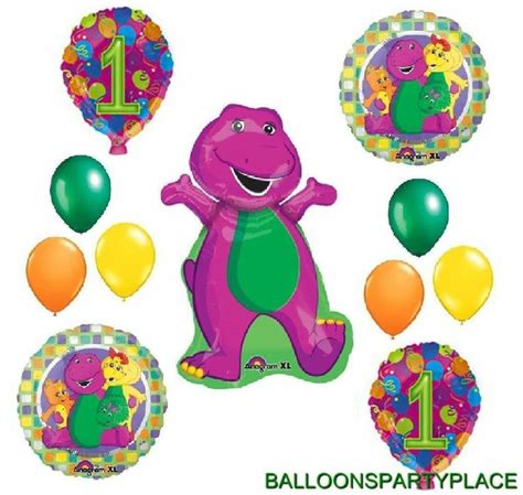 1st Birthday Barney Balloons Set Party Supplies Decorations Dinosaur