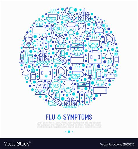 Flu And Symptoms Concept In Circle Royalty Free Vector Image