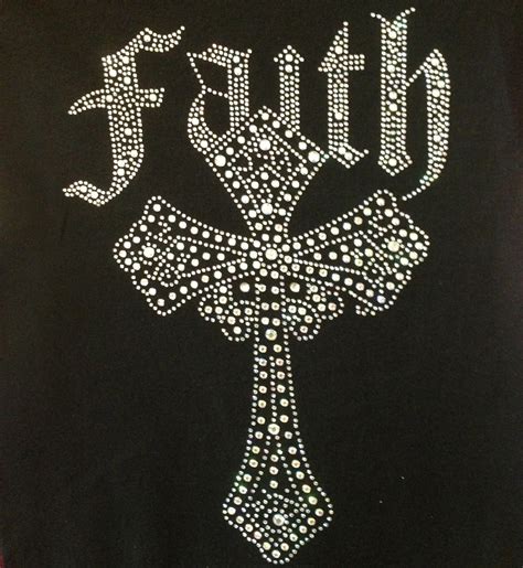 Faith Cross Religious Rhinestone Transfer Iron On Texas Rhinestone