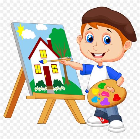 Boy Painting Clipart Child Painting Cartoon Free Transparent Png