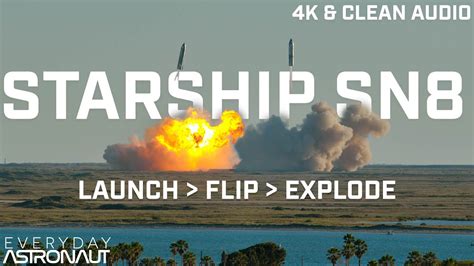 Spacex Starship Sn8 Test Flight Incredible Clean Audio And Real Time 4k