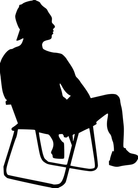 Silhouette Man Sitting