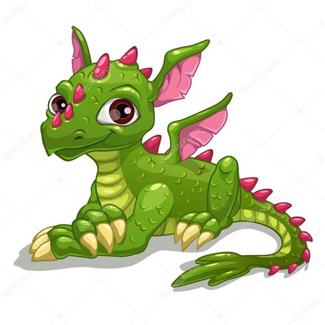 Cartoon Green Dragon — Stock Vector © Lilu330 65096377