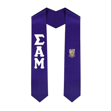 Sigma Alpha Mu Greek Lettered Graduation Sash Stole With Crest Sale 29