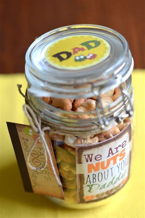 Father S Day Gift Nuts Jar With Printable Labels Diy Father S Day