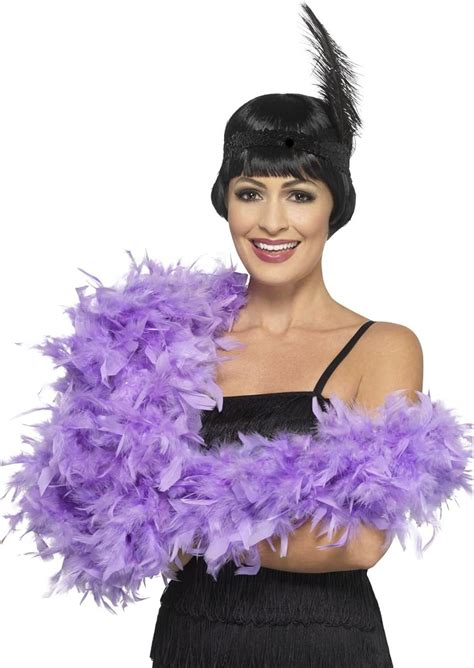Ladies Deluxe Black Classic Feather Boa 180cm Long 80g Gatsby Flapper Fancy Dress Toys And Games