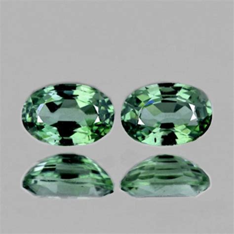 Natural Ceylon Green Sapphire Pair 7x5 Mm Fl