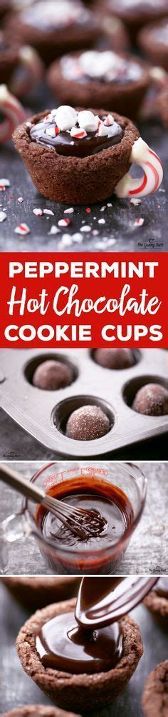 Peppermint Hot Chocolate Cookie Cups Are Ready To Be Eaten And Put In